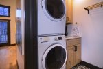 Full size washer and dryer on the living level